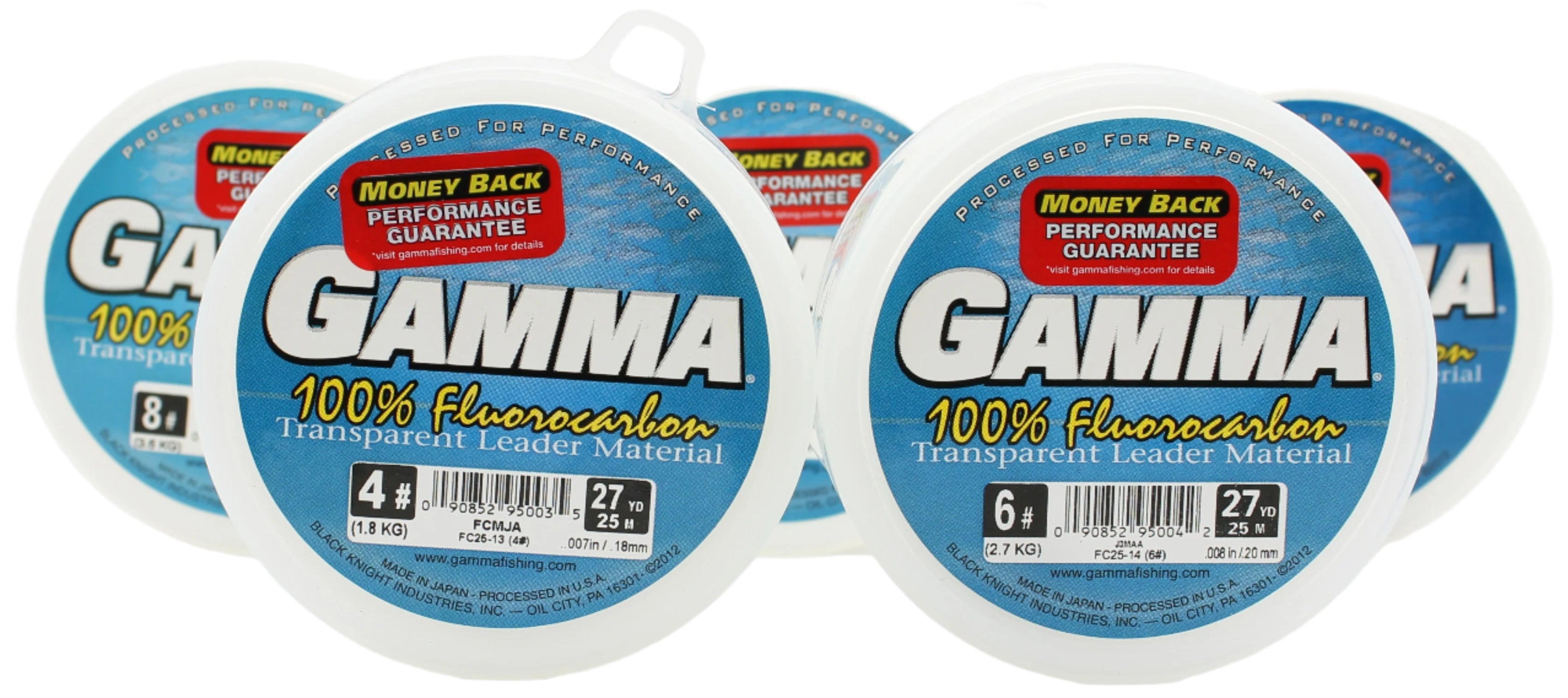 gamma braided fishing line GAMMA 100% Fluorocarbon Transparent Leader Material 6#- 50M