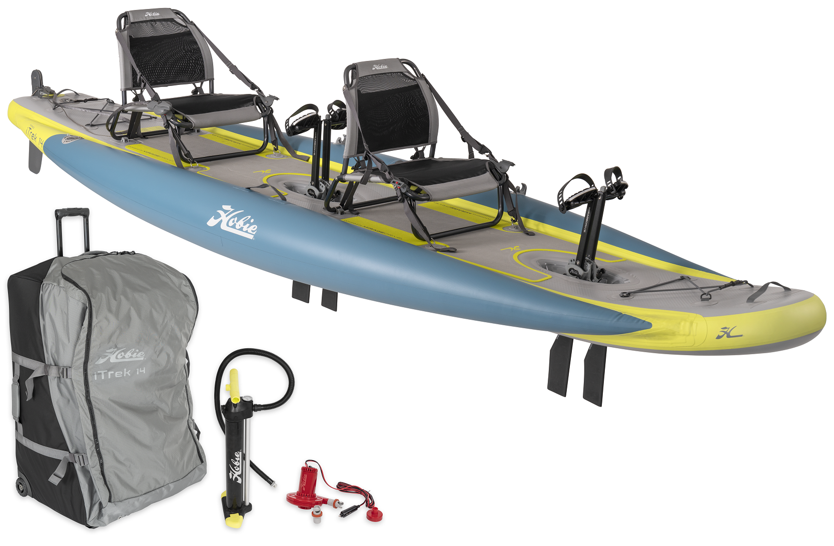 hobie pedal kayak Hobie Mirage iTrek 14 Duo Inflatable Pedal Kayak