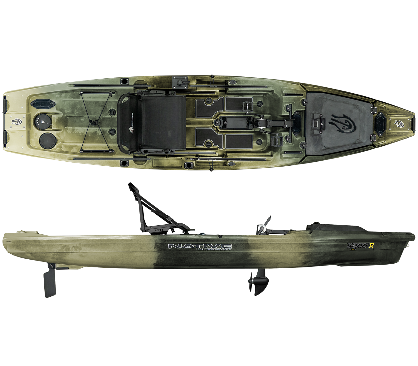 Native Watercraft Hammer Propel 1210 Fishing Kayak [Hidden Oak]