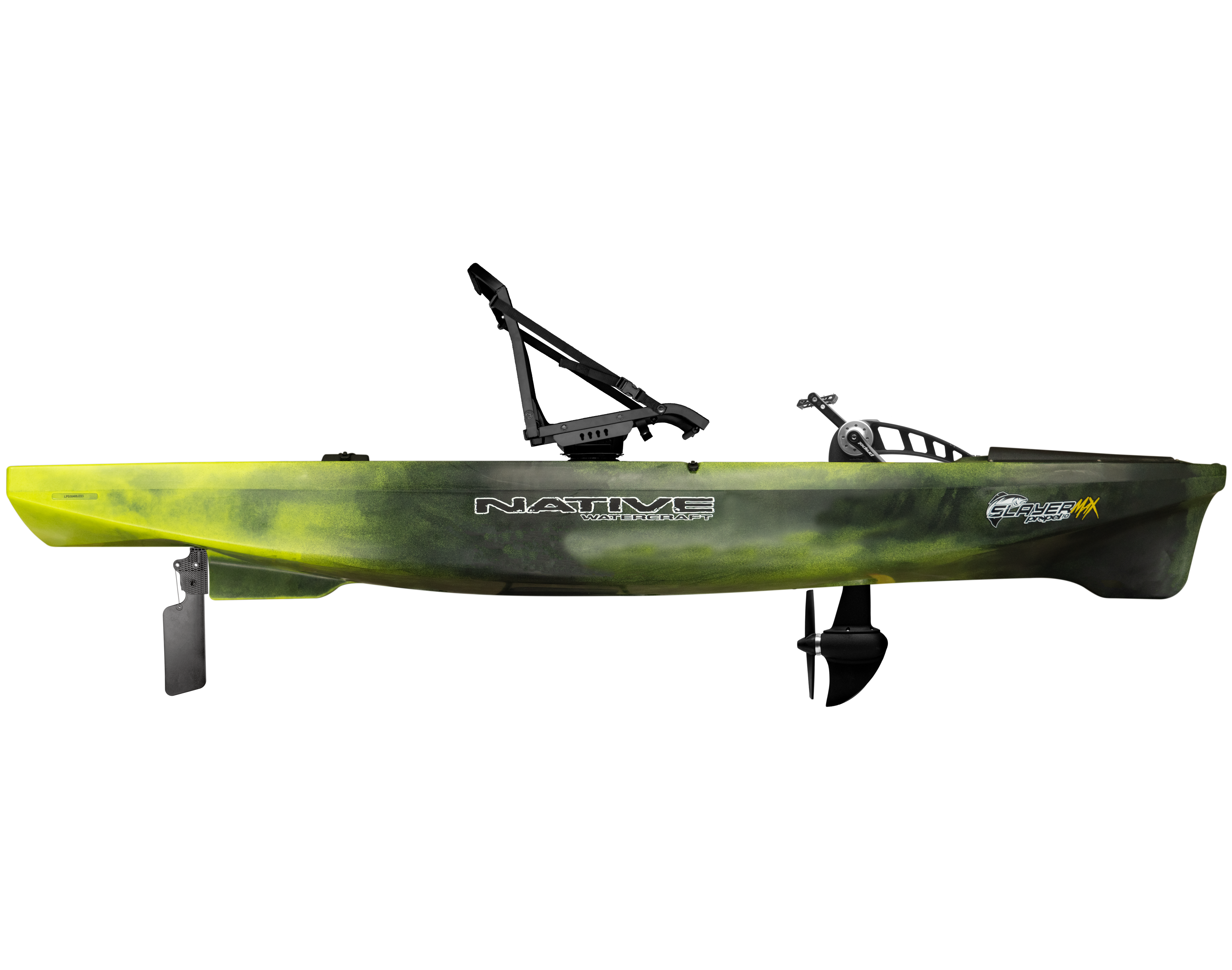 Native Watercraft Slayer Propel MAX 10 Fishing Kayak [Gator Green - Side View]