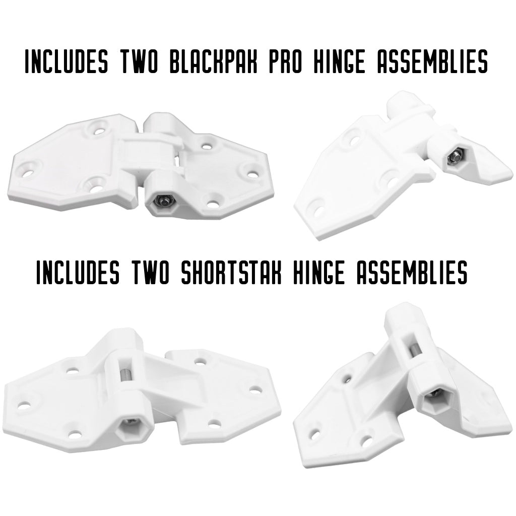 YakAttack 2 BlackPak Pro 2 ShortStak hinge assemblies - color upgrade kit- white