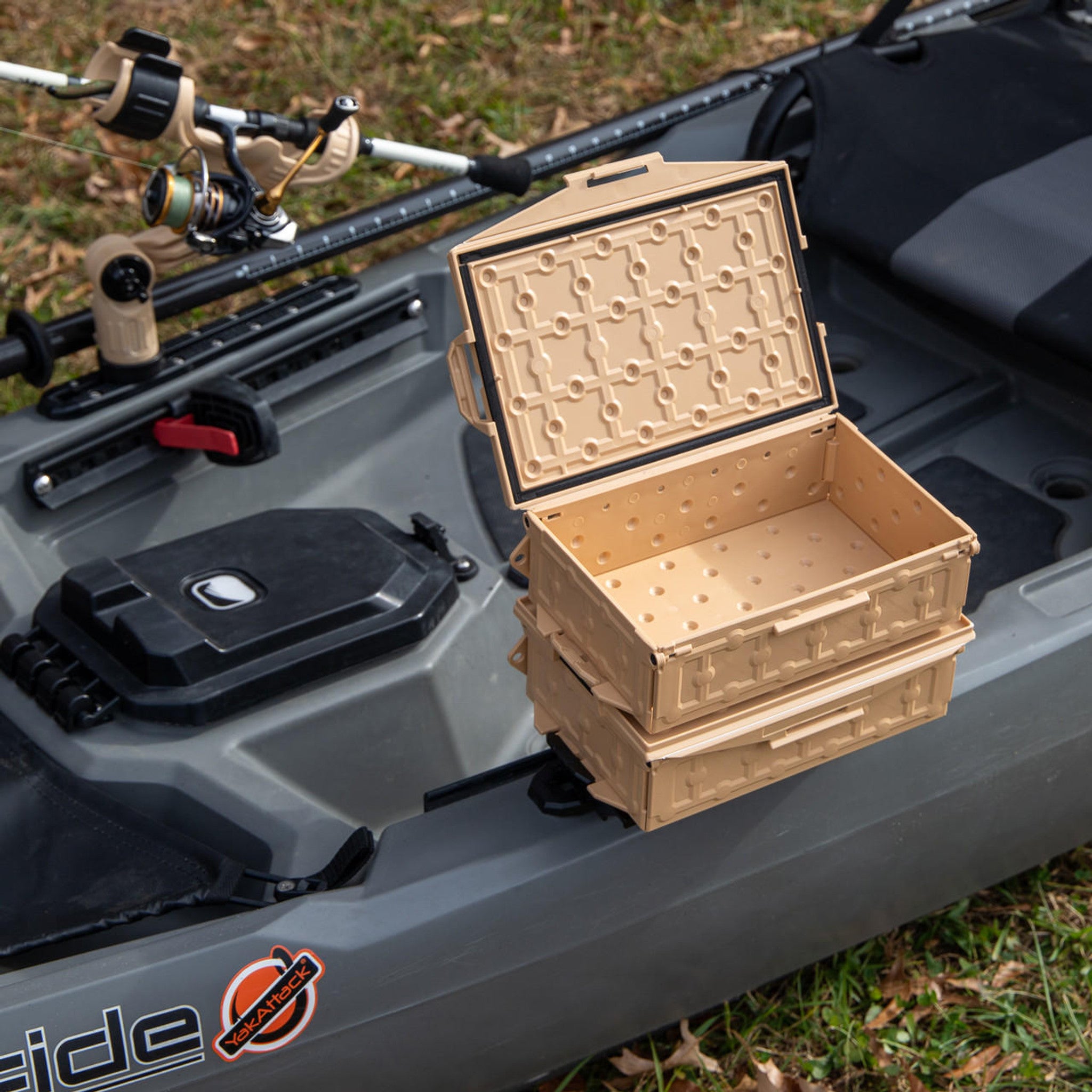 best tackle box for canoe YakAttack TracPak Track Mount Storage Combo Kits