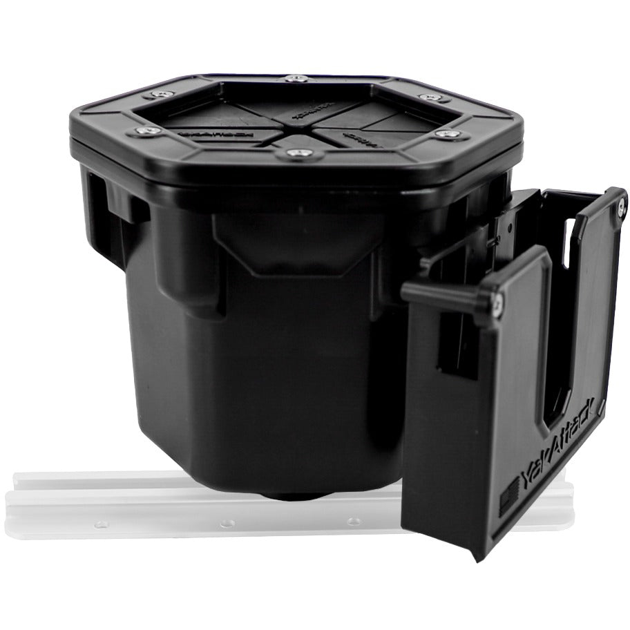 YakAttack Cup Holder Pro Trash Trap Lid with Side Pocket – Black