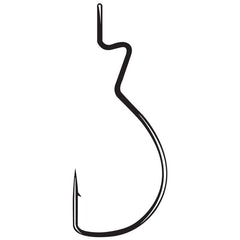 (2/0, Black) - Gamakatsu Offset Shank Round Bend Worm Hook