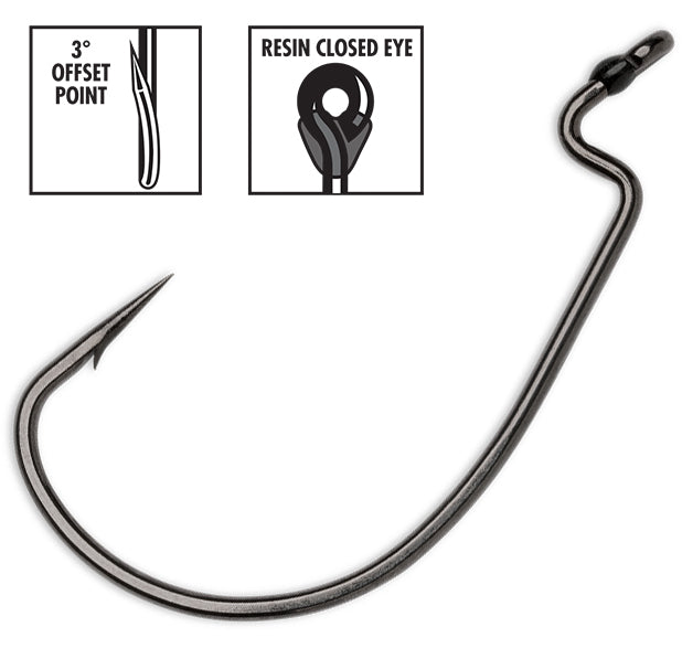 Mustad Power Lock Plus Fishing Hook – 28º Wide Gap, Spring Keeper, 1/8 Oz Weight, Ultra Sharp