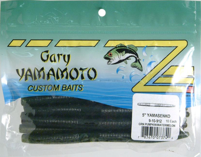 Gary Yamamoto Senko Worms Plastic Bait, Green Pumpkin/Watermelon Bass, 5 - 10 count