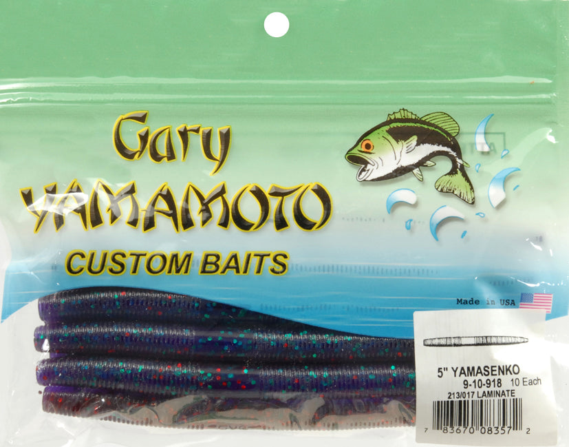 Gary Yamamoto 5 Smoke w/blk copper Chartreuse Tip Yamasenko – Fat